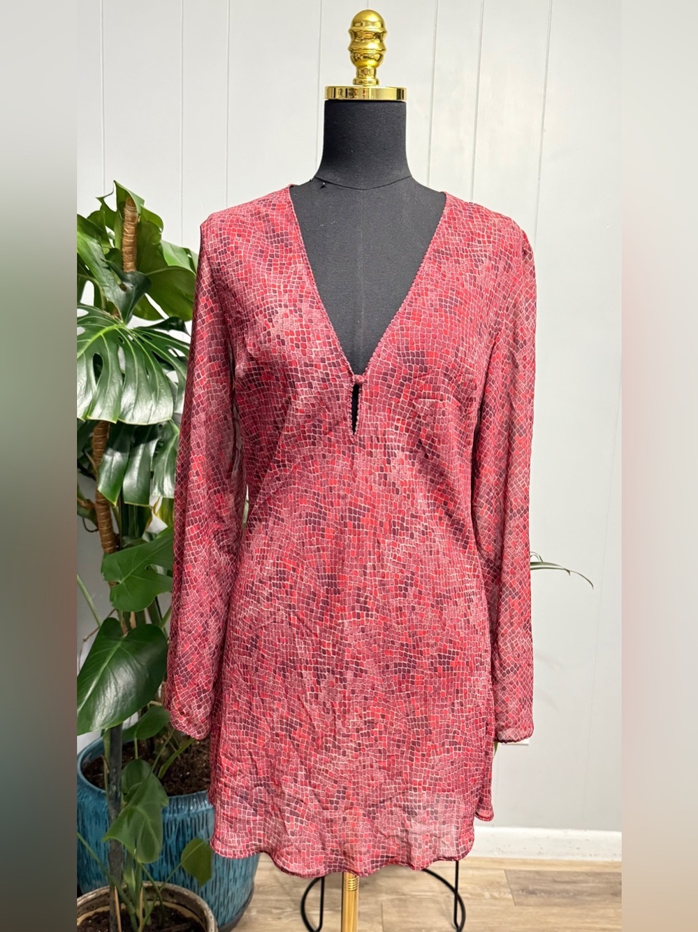 #18)  Victoria's Secret Pink Mosaic Print V-Neck Tunic or (Dress)?